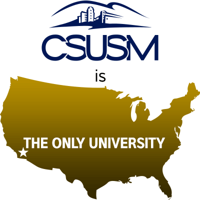 Map of US showing CSUSM as the only university