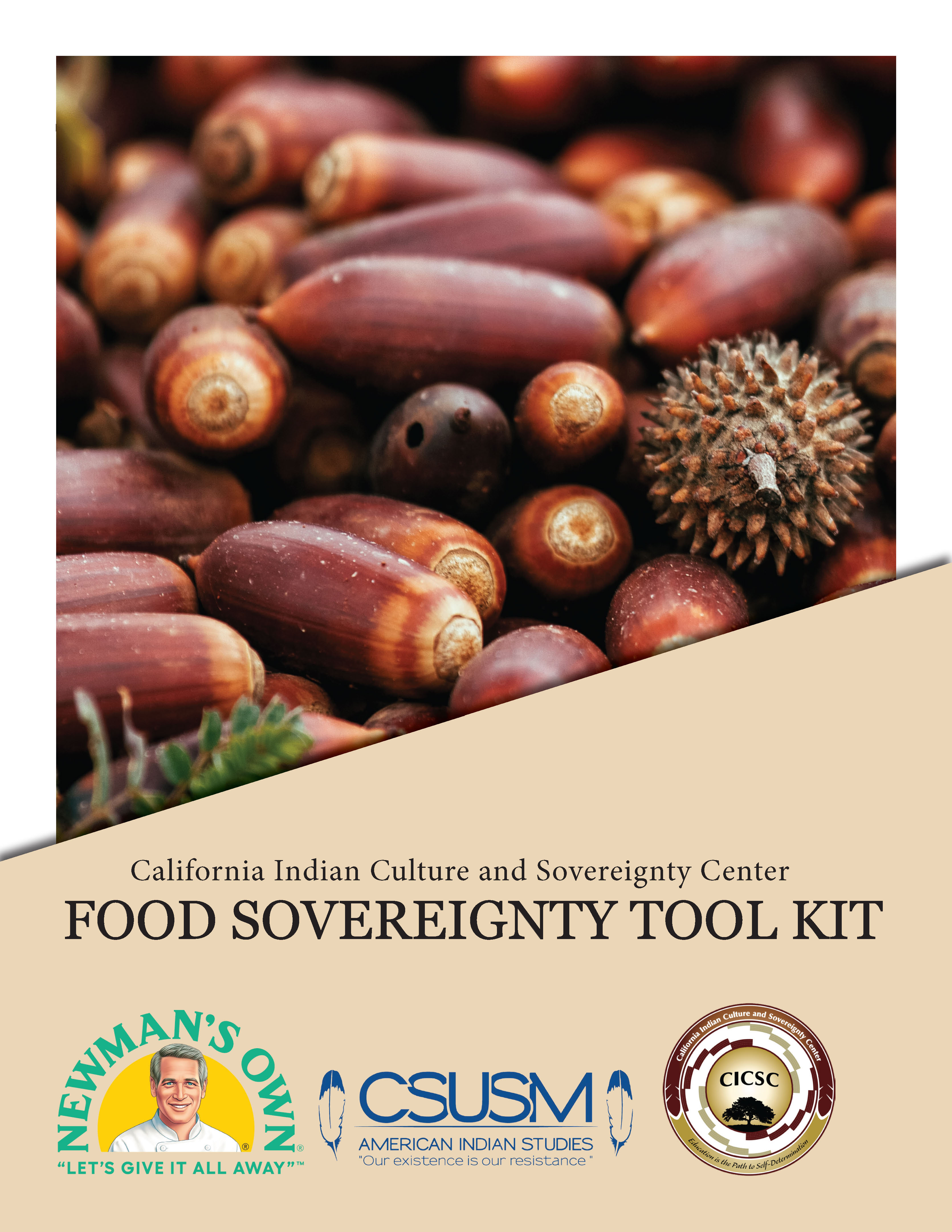 CICSC food sovereignty toolkit cover image with photo of acorn and title