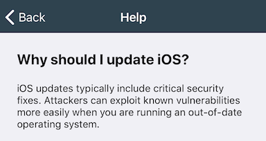 why should I update iOS screen