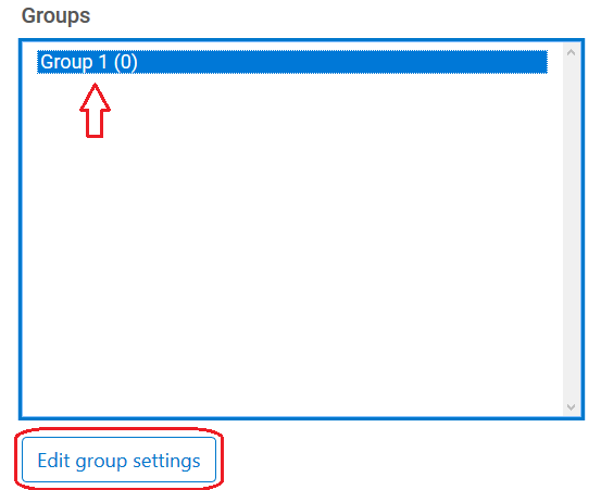 select group and then click on edit group settings button