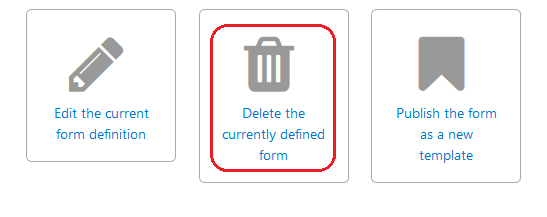delete currently defined form button