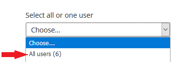 Select all or one user drop down