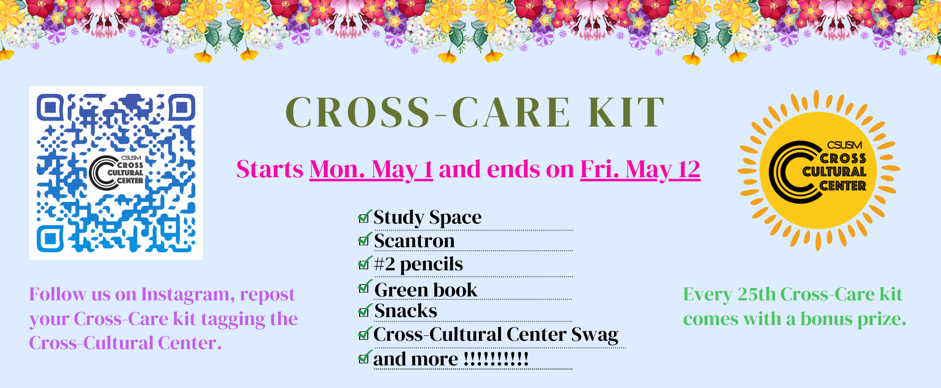 Cross-Care Kit - Monday, May 1 - Friday, May 12