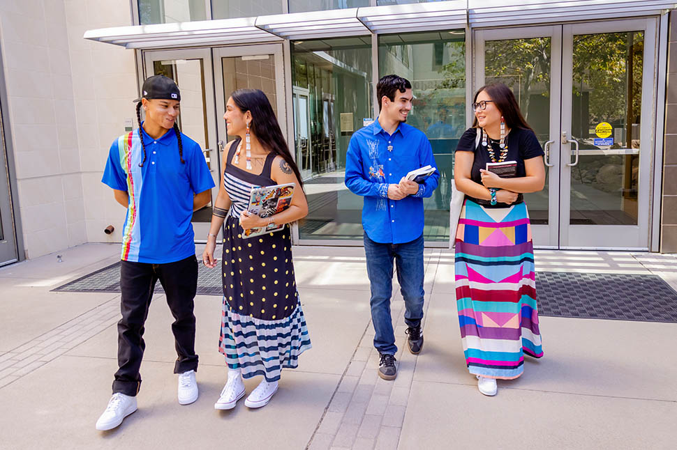 students walking