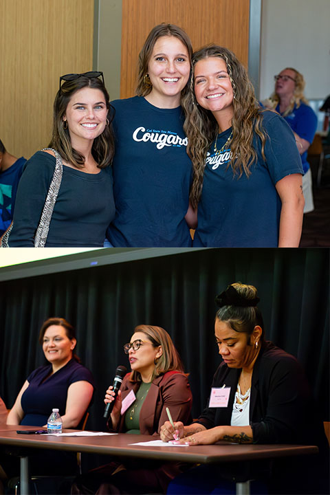 students and panelists at events