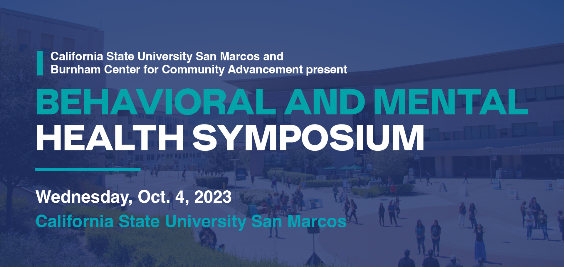 Behavioral and Mental Health Banner - Wednesday, Oct. 4, 2023 - California State University San Marcos