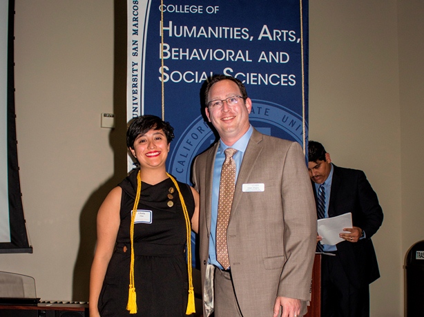 2013 CHABSS Dean's Award Honoree, Gloria Díaz, and Dean Adam Shapiro