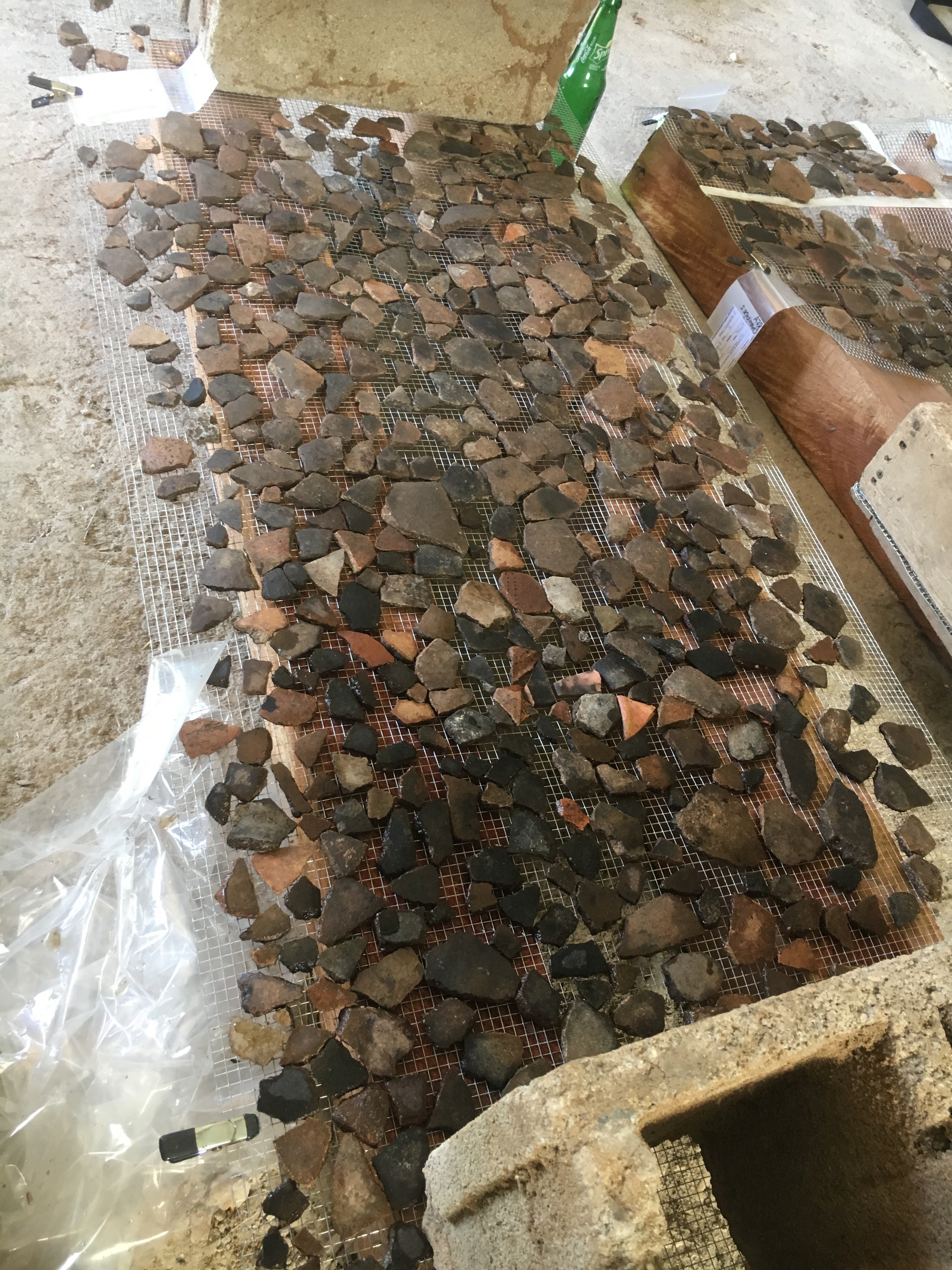 unearthed ceremic sherds