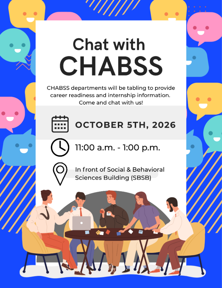 Flyer for Chat with CHABSS - Details in page text.