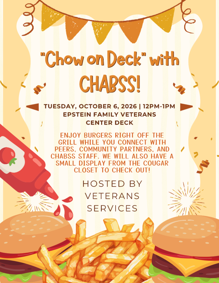 Flyer for Chow on Deck with CHABSS - Details in page text.