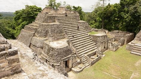Belize pyramid with Jessica and Ariana