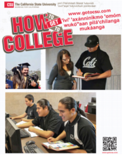 How To Get To College Poster in the Luiseno Language