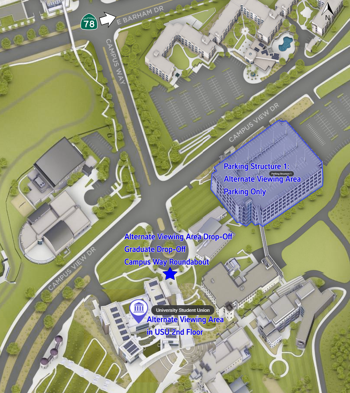 Alternate Viewing Area Map