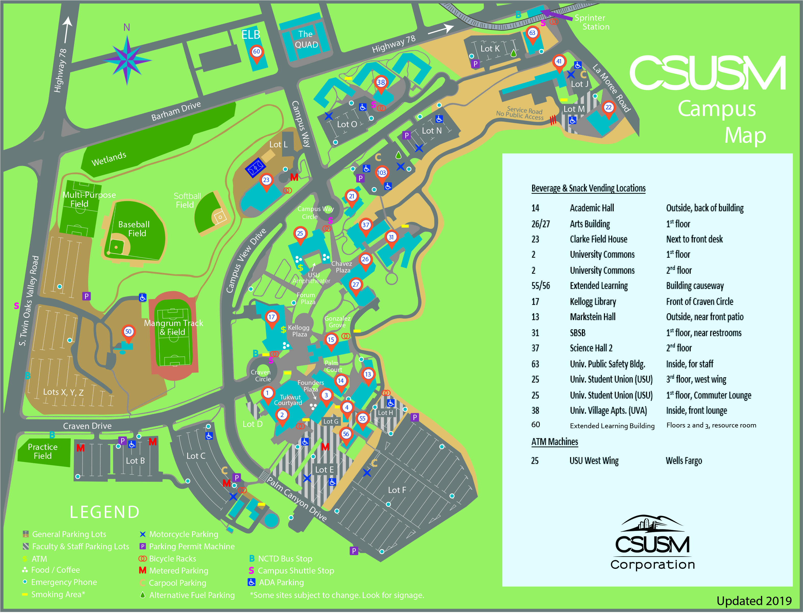 csu san marcos campus map Atms Vending Machine Locations Csusm Corporation Csusm csu san marcos campus map