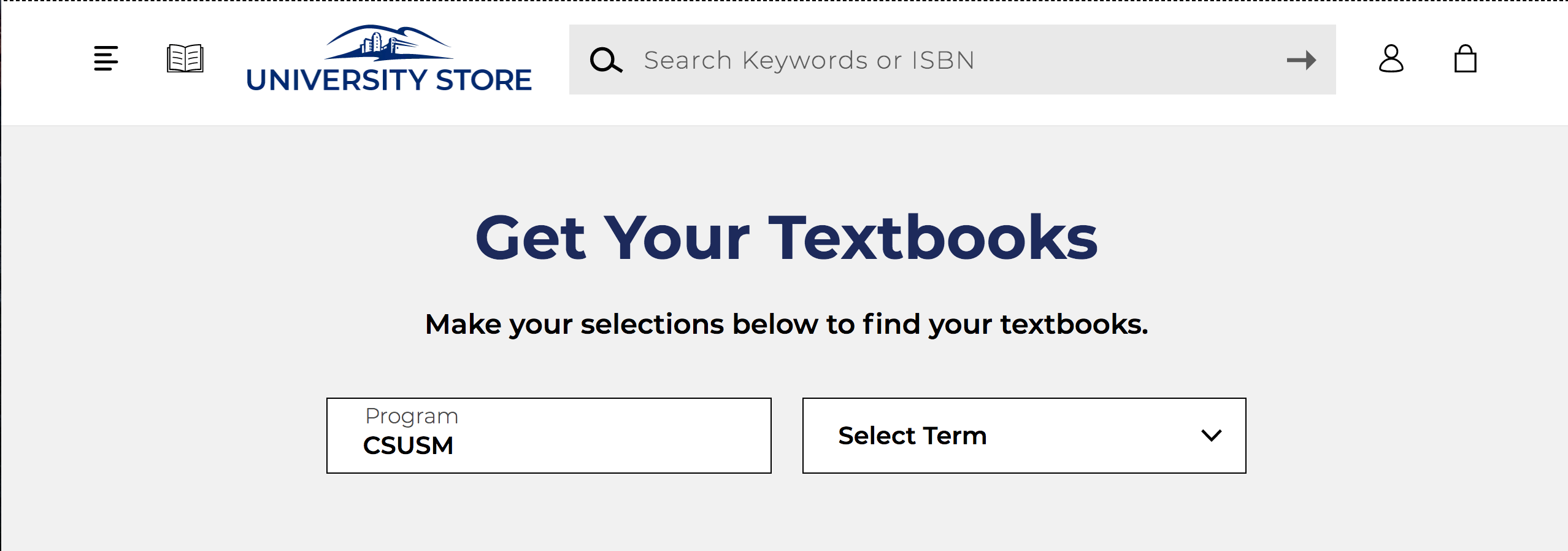 Textbooks and Course Materials Page