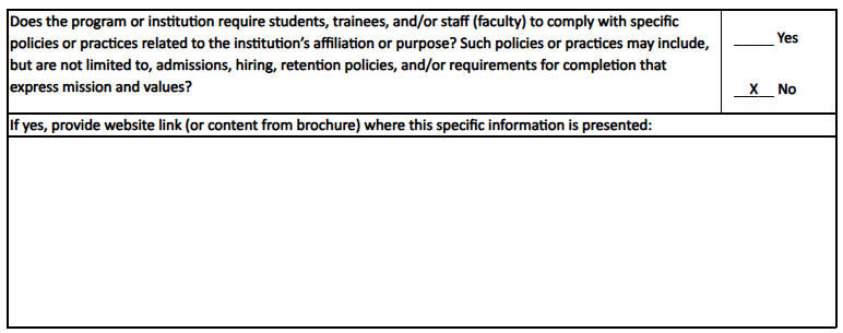 Program Disclosure