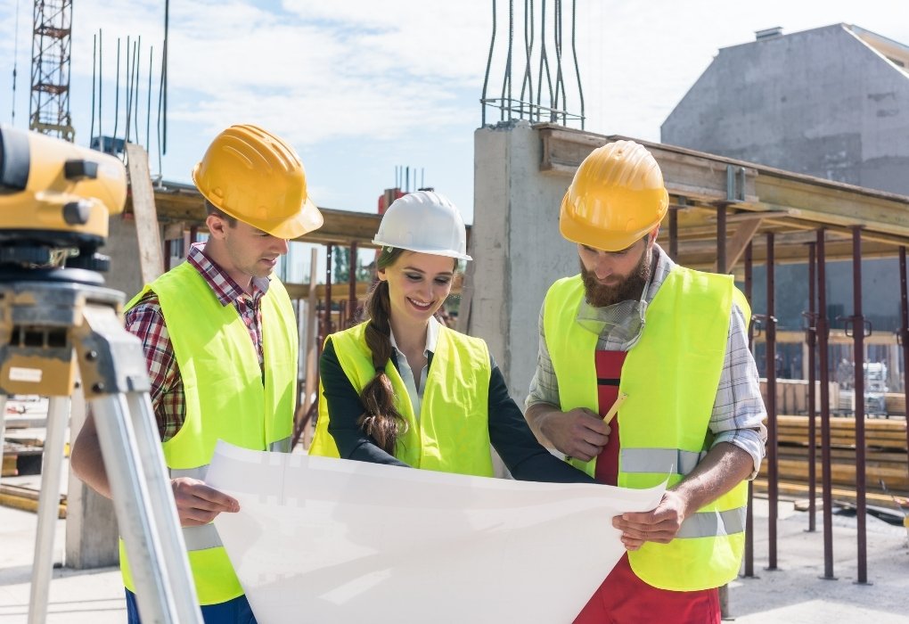 helmet on books on a construction site