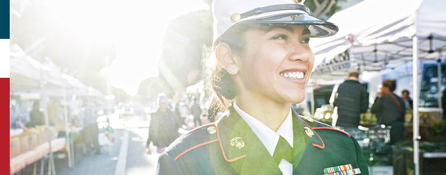 smiling military member