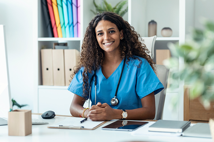 student in scrubs