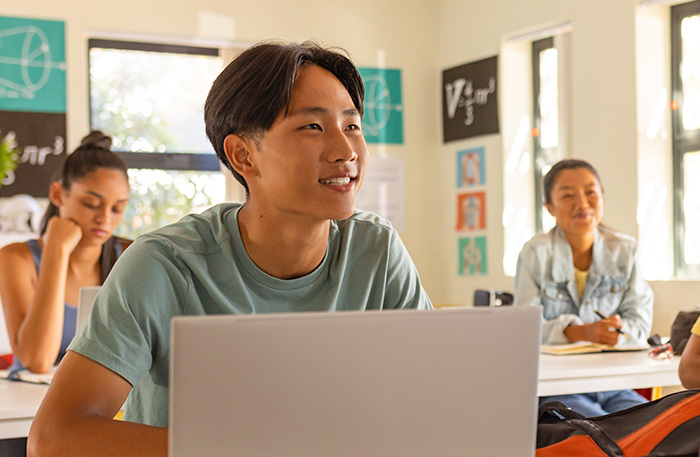 students at laptops
