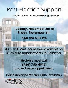 Student Health and Counseling Services Post- Election 