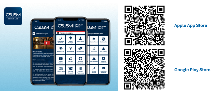 CSUSM Cougar Safe App Graphic CSUSM Cougar Safe App Graphic
