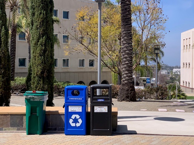 outdoor trash cans