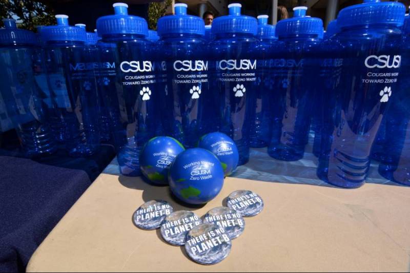 reusable water bottles and stress balls