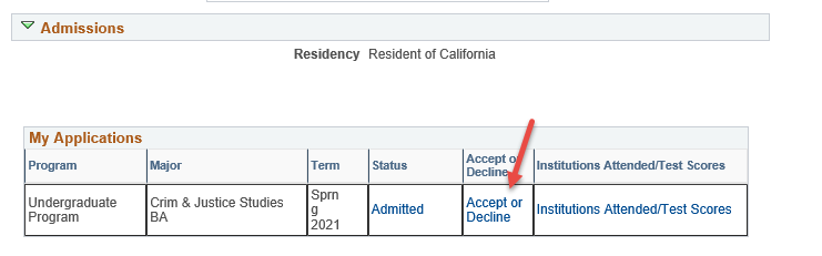 screenshot admissions section accept offer