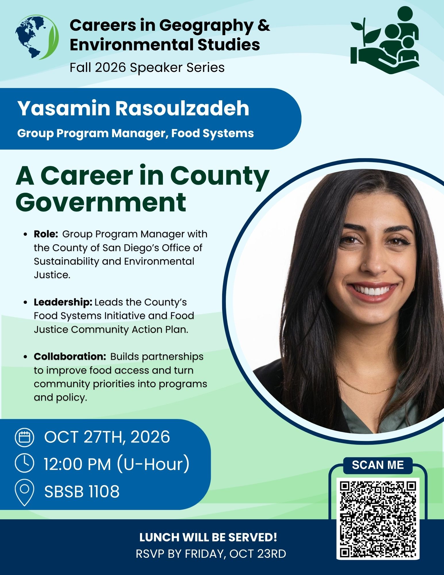 Geography and Environmental Studies Career Speaker Series: Yasamin Rasoulzadeh
