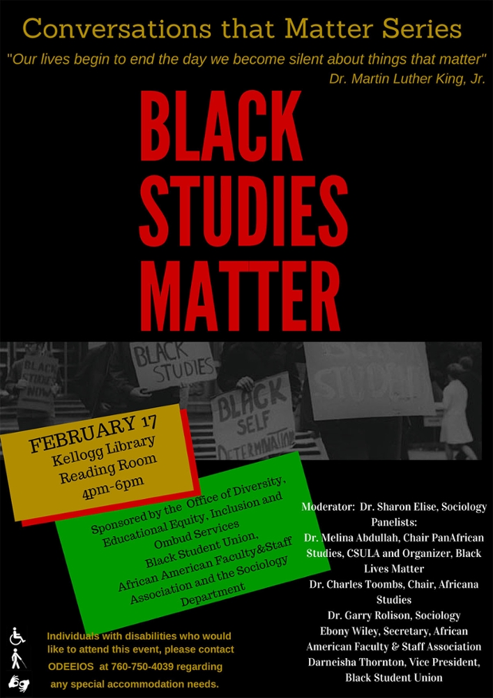 Black Studies/Africana student flyer