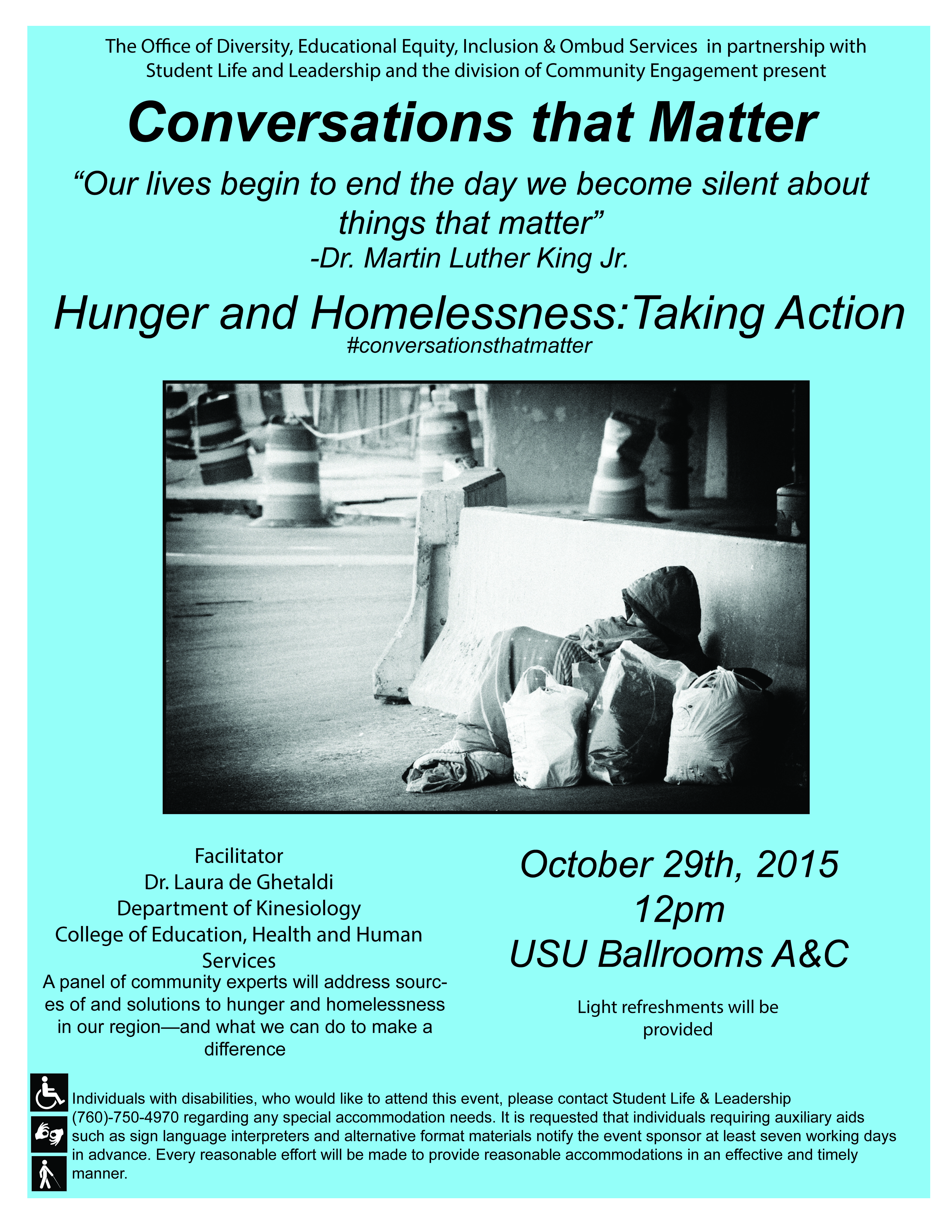 Hunger & Homelessness flyer