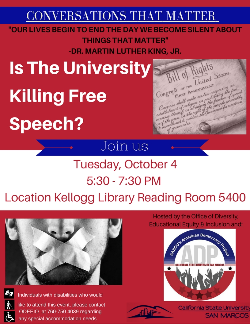 Is the University Killing Free Speech flier