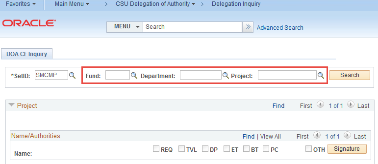 Fiscal Authority Information in PeopleSoft