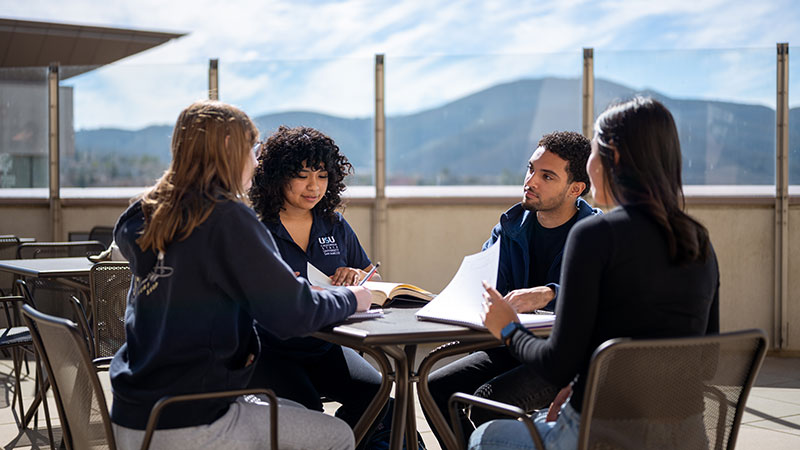 students on campus