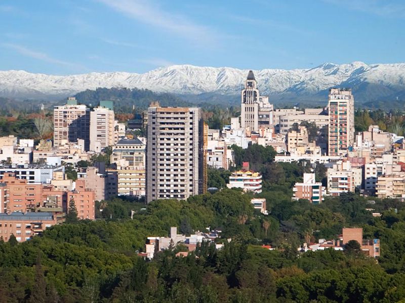 Mendoza City Overlooking Mountains