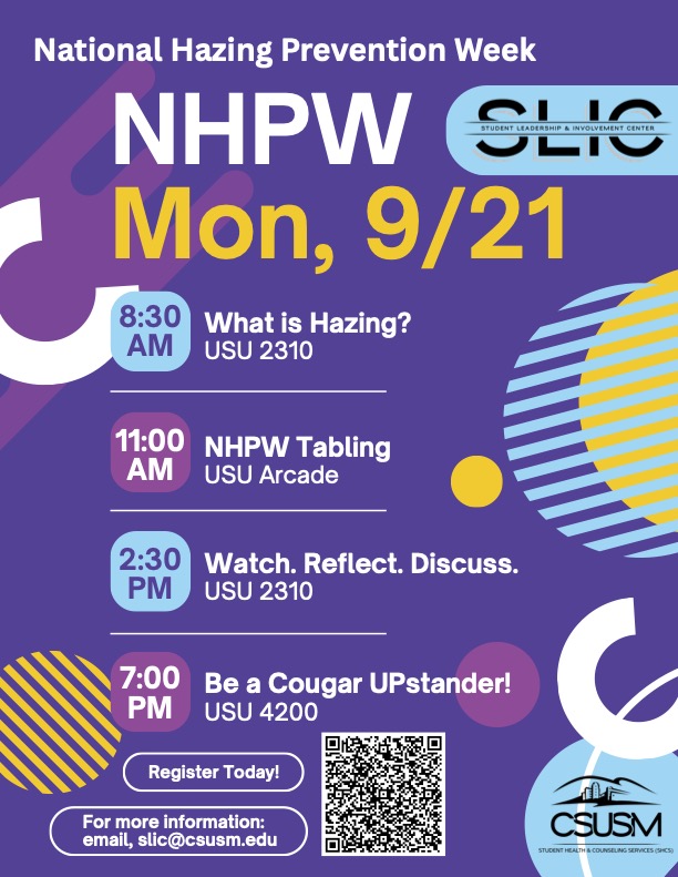 National Hazing Prevention Week 2026 Monday Schedule