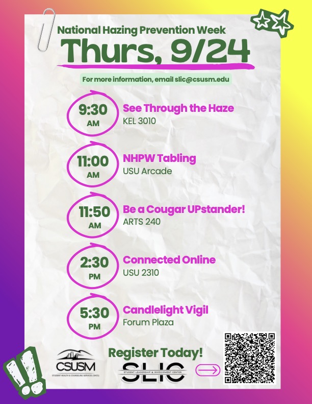 National Hazing Prevention Week 2026 Thursday Schedule