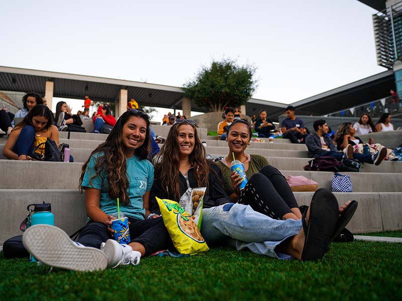 students in usu amphitheater