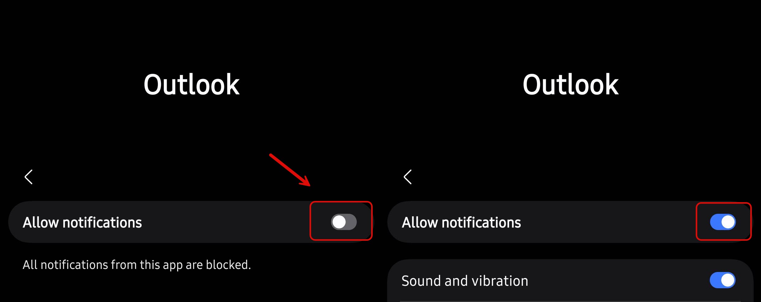 Outlook Android Notifications