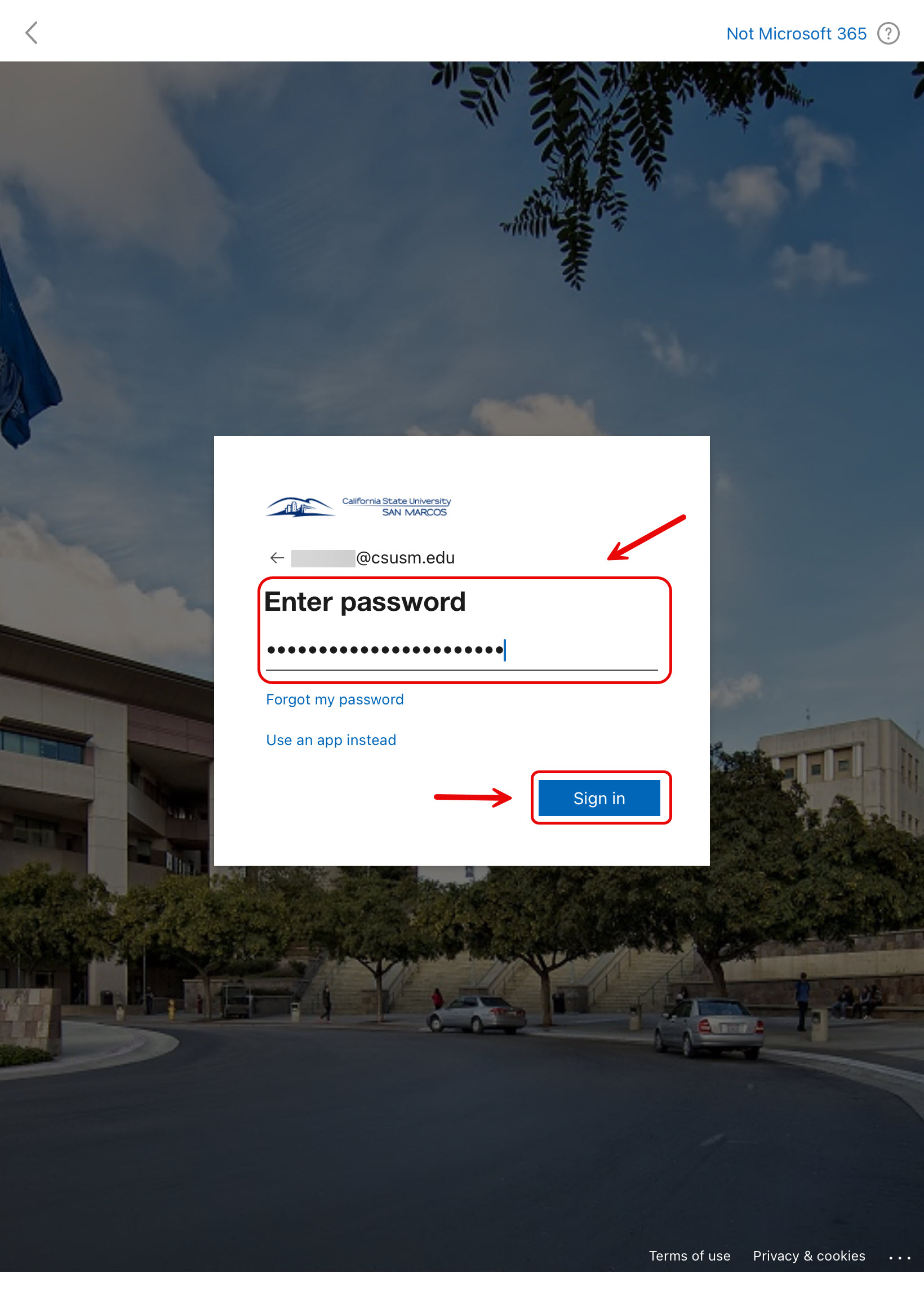 Step 3 Enter CSUSM Password