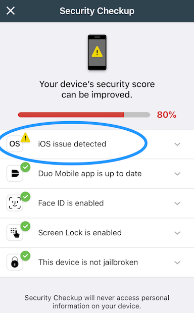 iOS issue detected
