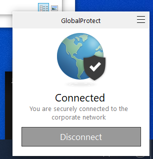 global protect with successful Connected status