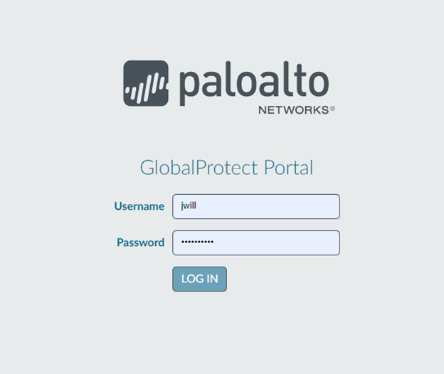global protect login screen