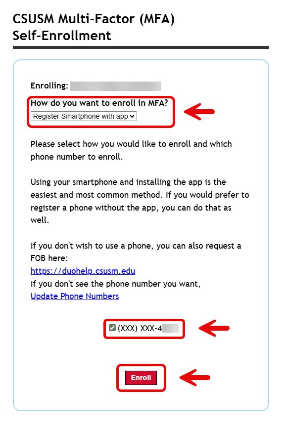 DUO Self Enrollment