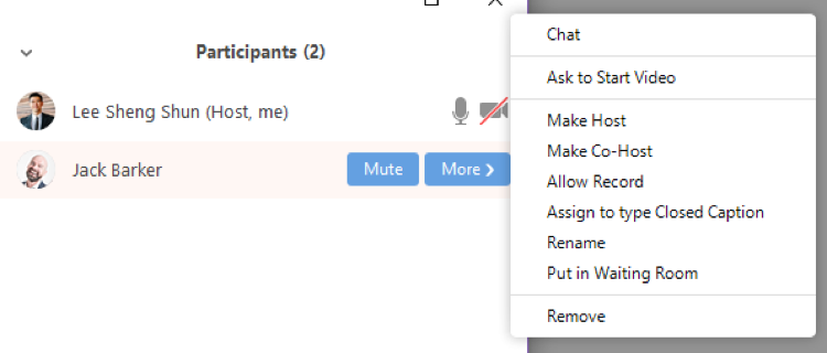 remove participants from zoom meeting
