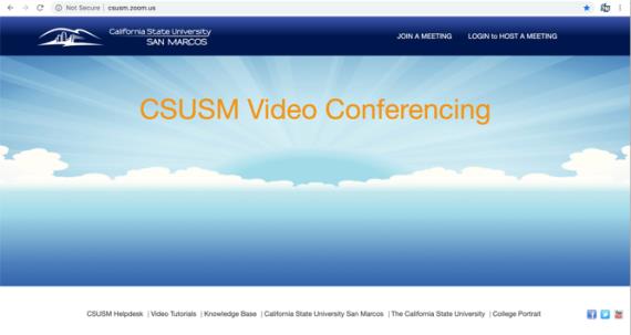 CSUSM Zoom login page