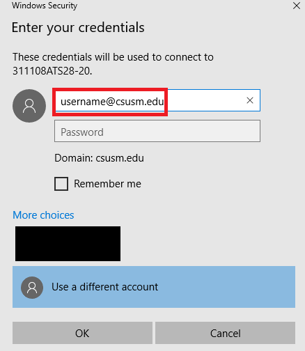 enter your credentials