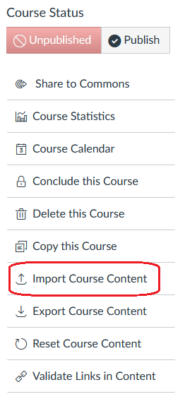 import course content link
