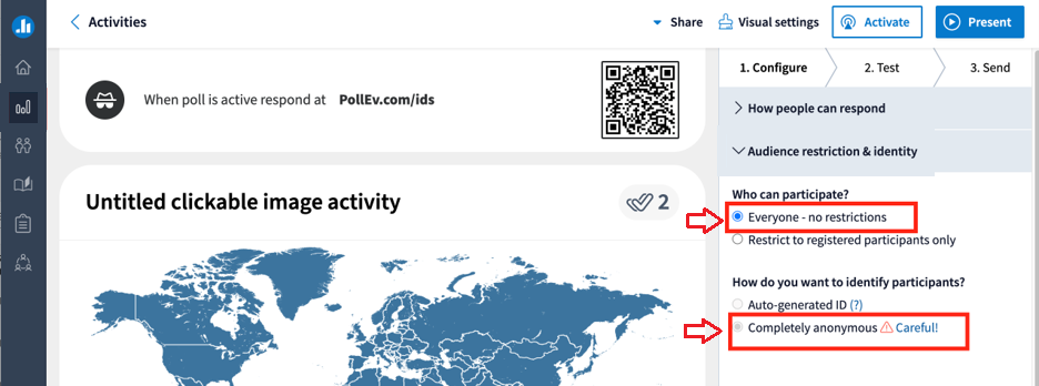 Settings to make poll anonymous